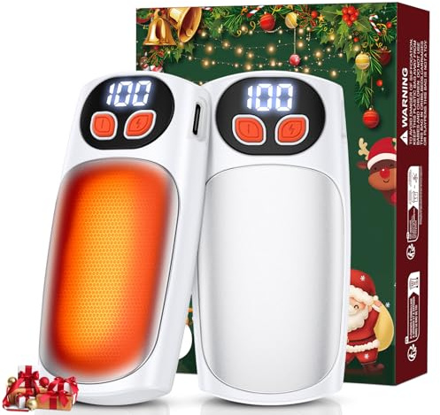 Svintora Handwärmer Elektrisch 2er-Pack, LED-Anzeige & 5 Heizstufen, USB-C Taschenwärmer, Ideal für Golf, Camping, Wandern, Wintersport, Männer und Frauen