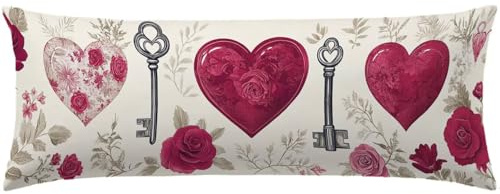 Chiaretto Cuscino per Dormire Laterale 40x120 Cuscino Lungo per Dormire Lateralmente per Gravidanza e Sostenere la Maternità, Migliorare La Qualità Del Sonno, Federe Cuscini Letto Motivo Rosa Q-537