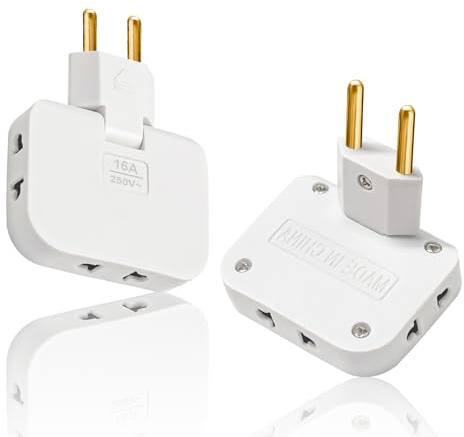 LAIVIYA Enchufe Plano, 2PCS Ladron Enchufe, Enchufe Plano Pared De 180 Grados,