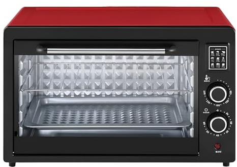 48L Mini Oven Grill, Electric Pizza Oven, Household Bread Maker with Baking Tray and Wire Rack, with 30 Min Timer & 70-230 ℃ Temperature Control