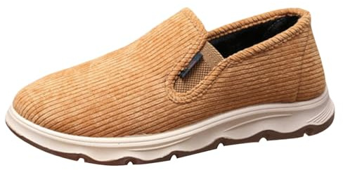Generisch Winter Boots Men's Ankle Boots Slip On Snow Boots Winter Warm Lined Boots Comfortable Walking Shoes Soft Sole Winter Boots Non-Slip Men's Slip-On Boots for Outdoor Use, yellow, 7 UK