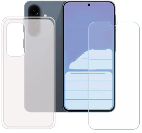 BMPNLSZ Funda para Samsung Galaxy A57 5G Screen Protector, Translúcido Suave Silicona TPU Canica Carcasa Caso Case + Cristal Templado Film Vidrio (6,7)