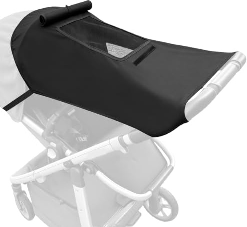 Bighan Parasol Universal para Cochecito con Protección UV, Capota Flexible y Ajustable para Capazo - Negro