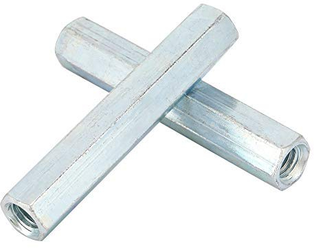 Jadeshay Dado lungo per asta, 2 pezzi M10 x 60 dadi di collegamento esagonali, dadi filettati M10