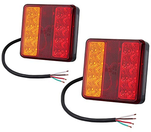 AUTOUTLET 2X Rückleuchten Set, 22LED Lichter Heckanzeige Anhängerbeleuchtung für KFZ LKW Anhänger 12V, E-geprüft, mit Kennzeichenbeleuchtung Funktion, für Straßenverkehr zugelassen