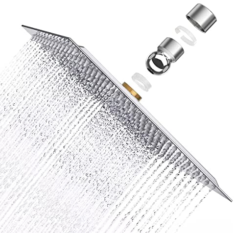 Soffione doccia quadrato Krobec da 10 pollici/25 * 25 cm, soffione doccia a pioggia, soffione doccia in acciaio inossidabile, acciaio inossidabile 304, girevole a 360°, facile da installare e pulire.