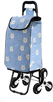 SHOPPING TROLLEY Pieghevole Carrello Portaspesa 3 Ruote x 2 Salire Le Scale Stile Carino Silenzioso Staccabile Robusto 50Kg Grande da Donna Carrello di Trasporto Viaggiare Picnic Campeggio 35L