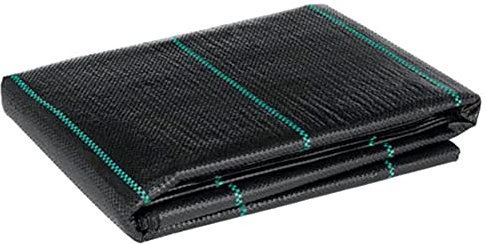 4 x 5 m / 13.1 x 16.4 ft Weed Control Membrane, Weed Control Woven Fabric, Ground Cover Sheet, 100 GSM, UV Stabilised, Weed Barrier Mat. Perfect for Gardens, Patios, Flower Beds, Landscaping (Black)