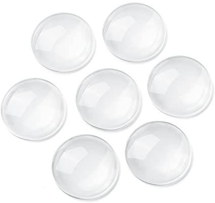 Cheriswelry 100 Stück 30 mm halbrunde Glas-Cabochons, transparent, flache Rückseite, Glaskuppel-Fliesen für Kamee, Foto, Anhänger, DIY, Dekoration, Handwerk, Schmuckherstellung