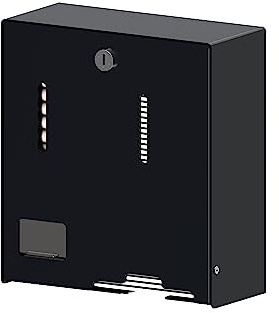 gelzenritter Tampon- und Bindenspender T B S - S | Wandmontage | 25x23x10,1 cm | Schwarze Pulverbeschichtung | Hygienische Aufbewahrung | Einfach befüllbar | Sichere Entnahme | Made in Germany