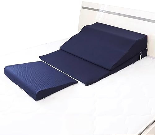 Keilkissen Bett Lesekissen Extra breit Bettkeilkissen für ältere Menschen/Erwachsene/Schwangere, Gedächtnisschaum Keilkissen zum Schlafen, saurem Reflux, nach Schulteroperationen, GERD ( Color : Blue