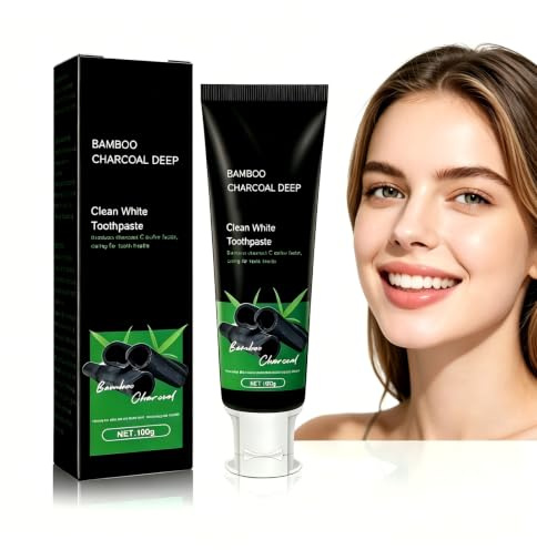 Mikabila (05)100g Aktivkohle Zahnpasta,Bambuskohle Zahnpasta | Black Activated Charcoal Teeth Whitening Toothpaste,Natürliche Zahnaufhellung,Bamboo Charcoal Zahnpasta