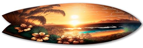 DECLINA, Surfbrett Deko Wanddeko Surf Deko Alu-Dibond Surfbrett Deko Meereslandschaft 4, 100 x 30 cm