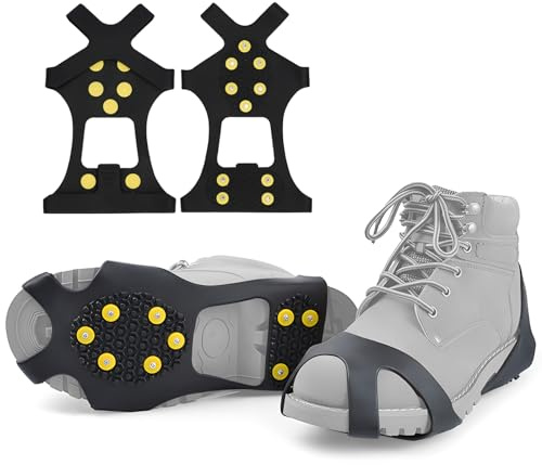 10 Schuhspikes Anti Rutsch Schuhspikes, Schuhkrallen Stretch Schuhe Spikes Für Schnee-und Eiswanderungen, Winter Outdoor Sports Klettern(S)
