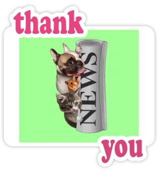 Rollo de periódico Pet Group Art Deco Fashion Thank You pegatinas cita agradecida