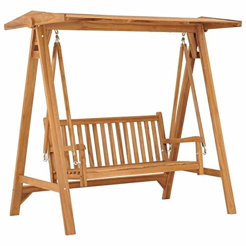 BaraSh Hollywoodschaukel 170 cm Massivholz Teak Gartenschaukel Schaukel FüR Erwachsene