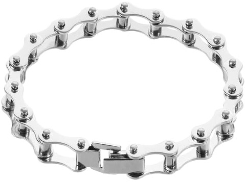 PACKOVE Fahrradkette Armband Schwer Biker Link Fahrradkette Armkette Schmuck Herren Armband Herren Motorrad Edelstahl Biker Kette, Edelstahl