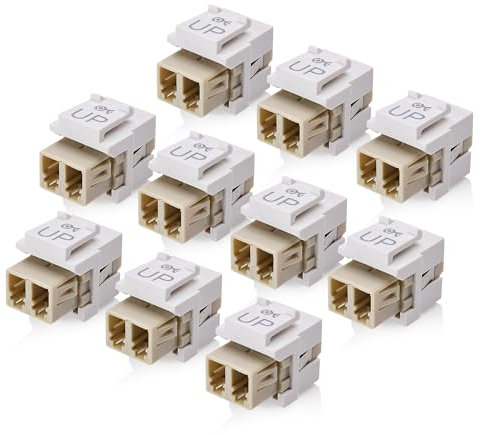 Cable Matters 10-Pack LC UPC Duplex Fiber Optic Keystone Coupler Jack, OM1/OM2/OM3/OM4 Multimode, OS2 Single Mode Support
