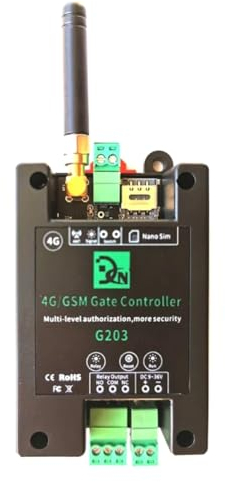 HUPYOMLER Controller di accesso GSM 4G LTE SMS APP On/Off Interruttore relè per apertura automatica della porta a battente scorrevole UE