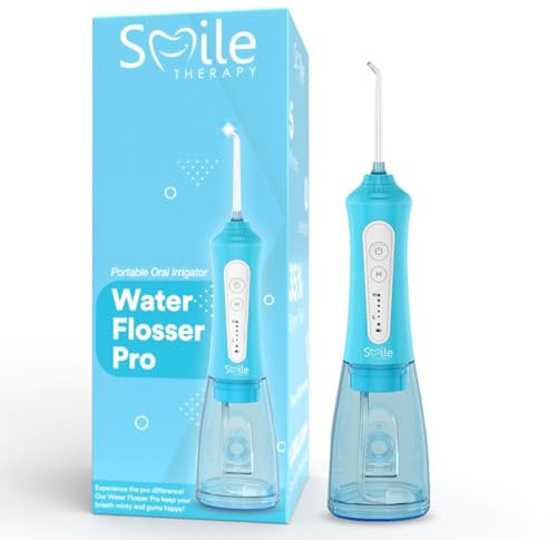 Dental Wireless 5-in-1 Water Flosser Pro - Leak-Proof Rechargeable Electric Flosser Plaque Remover for Teeth 300ml Tank 360° Nozzle 5 Modes 2000mAh Battery Includes 5 Attachments, USB-C Charge (Aqua)
