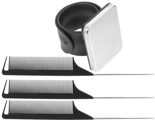 Healeved Magnetic Wristband Pin Holder with Hair Styling Comb Set Lightweight Portable Magnetic Pin Cushion Wrist Strap for Hairdressers Tailors and Craft Use