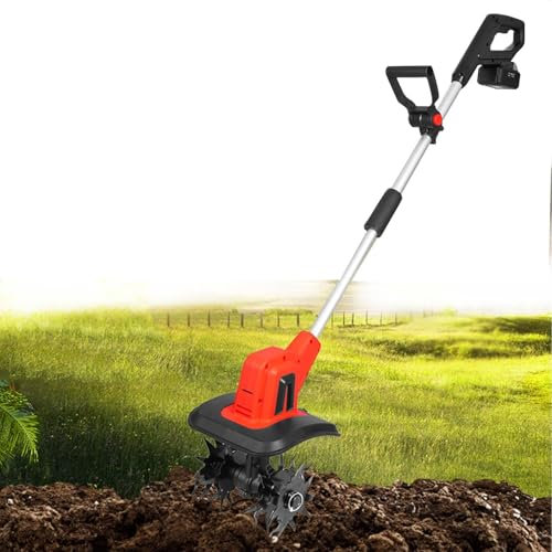 Cultivador eléctrico, máquina rotativa eléctrica para jardín, cultivador inalámbrico, potente cultivador de suelo, ancho de trabajo de 30 cm, profundidad de trabajo de 20 cm, para jardín de césped