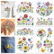 GLOBLELAND 4 Sheets 11.7x8.3inch Colorful Wildflowers Butterfly Stick and Stitch Water Soluble Stabilizer Hand Embroidery for Embroidery Bushes Adhesive Hand Sewing Stabilizers Non-Woven Fabric