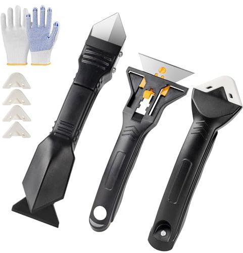 Suimlmta Silicone Caulking Tool Kit, Sealant Finishing Tool, Grout Scraper, Caulk Remover, Silicone Sealant Applicator, Bathroom Kitchen Window Sink Tile Joint Cleaner