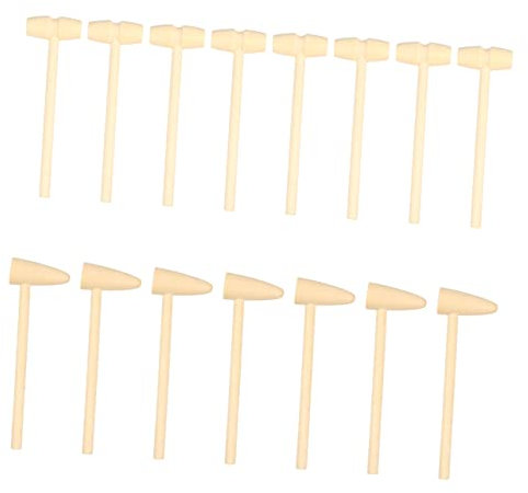 Abaodam 15pcs Wooden Hammer Bench Toy Boys and Girls Toy Hitting Soft Play Mallet