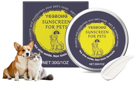 Hunde Sonnencreme, Sonnencreme für Katzen, Sonnenschutzbalsam für Haustiere, Sonnenschutz für Hunde und Katzen, Wasserdicht Spendet Feuchtigkeit und Schützt 30G