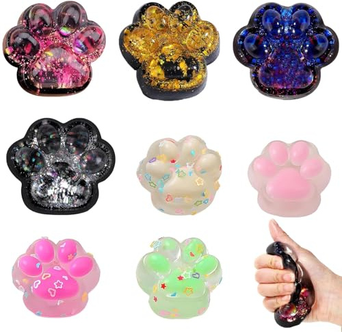 8 Stück Katzenpfoten Squishy, Squishy Pfote Squishies Squeeze Katzenpfoten Stress, Zur Entlastung Von Stress Für Jugendliche (Benutzt ab 15 Jahren)