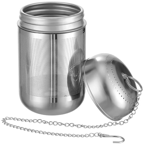 Healifty Stainless Steel Fine Mesh Tea Infuser Large Spice Bag Filter for Loose Leaf Tea Seasonings Hanging Design for Easy Use Kitchen Accessory for Cooking and Brewing