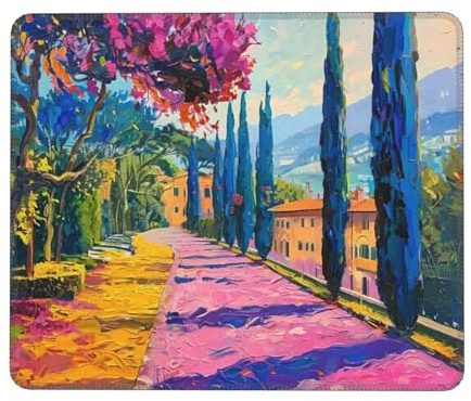 Petit Tapis de Souris 250 x 200 mm avec Base en Caoutchouc Antidérapant et Imperméable, Gaming Tapis de Souris pour Femmes, Enfants, Hommes, Ordinateurs Portables, Cadeaux, (Parc Migliarino) K-601