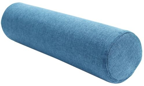 YHXAIQ Coussin Boudin Long en Lin Doux et Confortable - pour Tête, Dos, Jambes, Yoga, Lit et Canapé(Dark Blue,10 x 50 cm)