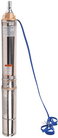 Dawot Deep Well Submersible Pump 1HP, 28GPM 262FT, IP68 Waterproof for Industrial, Irrigation, Home Use - 5.2 Inch