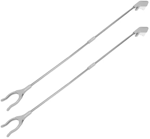 SOPOTUTU Pince de Préhension Pliable 2pcs en Plastique et Acier Inoxydable 1m Légère Ergonomique pour Ramassage Déchets Senior Voyages Plage