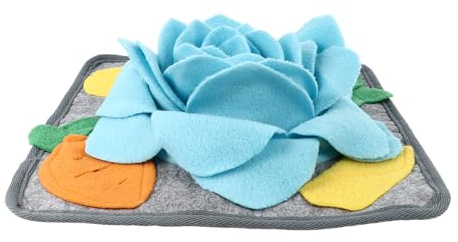 Veemoon Polarfleece Schnüffelmatte für Kaninchen und Kleintiere mit Rutschfester Unterseite und Hängeschlaufen Trainingsmatte zur Langsamen Fütterung und Nasenarbeit