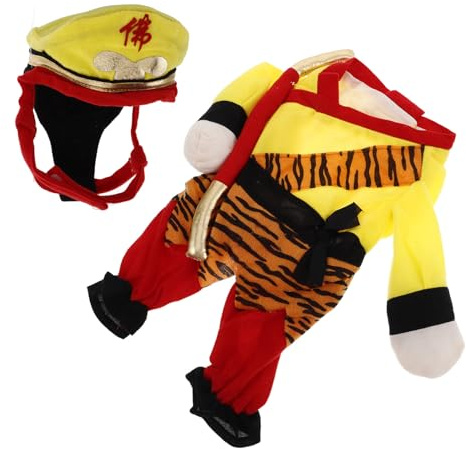JOINPAYA Lustiges Welpenkostüm Hundekostüm Affenkönig Cosplay Atmungsaktive Haustierkleidung für Kleine und Große Hunde Weiches Stoffkostüm für Halloween und Partys (größe L)