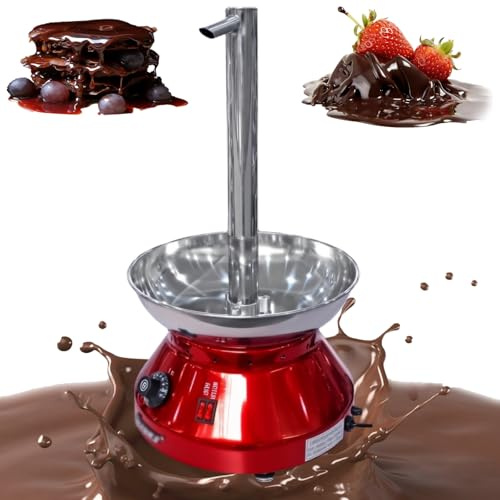 Macchina per Fontana di Cioccolato da 3000 Ml, Macchina per Cascata di Cioccolato Modello Rubinetto 230 W con Controllo della Temperatura, Fontana per Fonduta In Acciaio Inossidabile per Feste