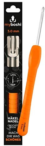 myboshi Häkelnadel mit ergonomischem Easy-Grip-Griff, in 12 verschiedenen Stärken, für ermüdende oder schmerzende Hände, Grau, 3mm