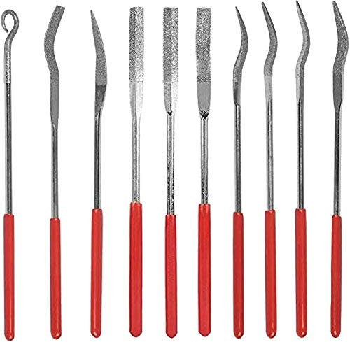 Lima diamantata Set di Lime ad ago di precisione Multifunzionale da 10 Pezzi File artistici con Rivestimento diamantato per Strumento di modellazione in Metallo