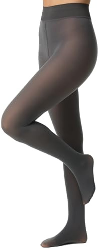 Endast The Warm & Transparent extra hållbara 80 DEN varma fina strumpbyxor beige genomskinliga komfortlinning dam, GRÅ, L