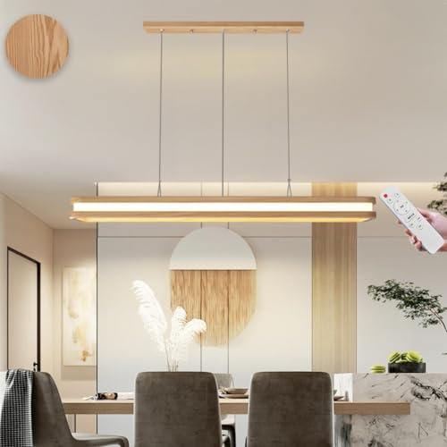 LED Pendelleuchte Harzleuchte Esstisch Hängelampe Dimmbar Mit Fernbedienung Hängeleuchte Pendelleuchte Esstisch Esstischlampe Esstischlampe Hängend Holz Esszimmer Wohnzimmer Arbeitszimmer Büro ( Größe