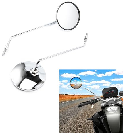 Specchio laterale moto gambo lungo 3,74 pollici rotondo retrovisore 8MM viti per cafe racer bobber chopper scooter