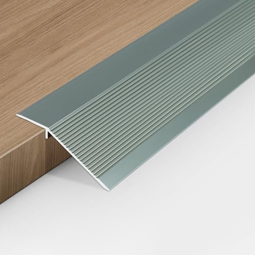 Aluminium-Türschwellen-Abdeckleiste für 8 x 40 mm Neigung, 10 cm breit, selbstklebende Stangenabdeckleiste, Grau