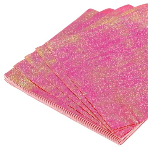 QUARKZMAN 50 Blatt Glitzer Origami Papier 4x4 Zoll Glänzend Funkelndes Quadratisches Falt Papier 10x10cm Irisierendes Papier für DIY Kunst, Handwerk Dekor, Rot