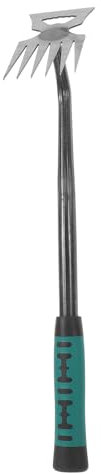Milisten Désherbeur Manuel pour Jardin Outil Arrachage De Désherbage Râteau De Désherbage à Poignée Ergonomique Désherbeur Multifonction