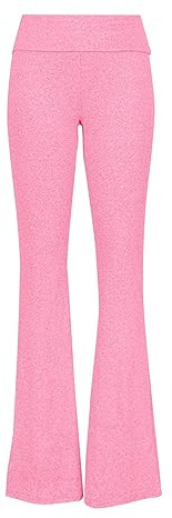 Generisch, pantaloni a zampa da donna, casual, a vita bassa, in vestibilità slim, in tessuto, a tinta unita, elasticizzati, pantaloni da tempo libero comodi e leggeri, con vita elastica, per il tempo