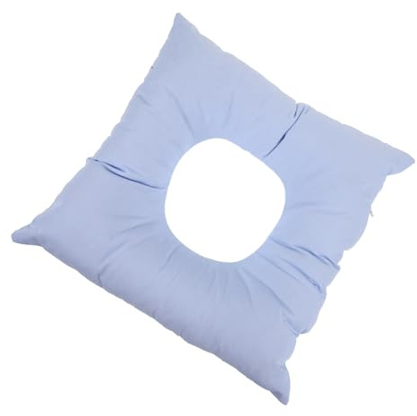 WESIEVYA Almohada de Masaje Facial Ergonómica de Algodón Azul para Cama de Masaje SPA, Reposacabezas Boca Abajo para Salón, Cojín Cómodo y Lavable para Bienestar y Relajación