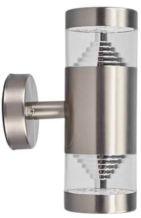 Lindby LED Wandleuchte außen Lanea (spritzwassergeschützt (Modern) in Alu aus Edelstahl, Außenwandleuchten Wandlampe Led Außenlampe Outdoor für Außenwand/Hauswand Haus Terrasse &